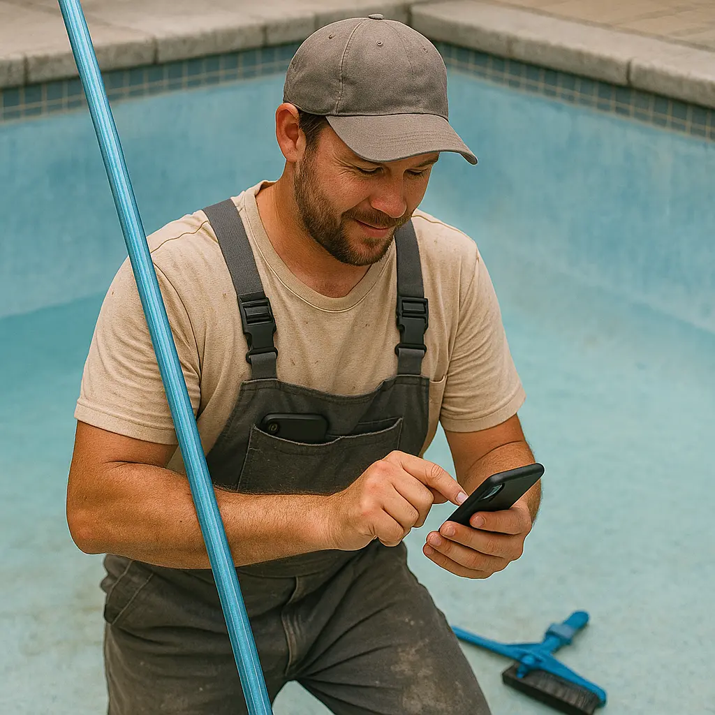 CRM for pool cleaning and maintenance services tracking customers, water balance and schedules