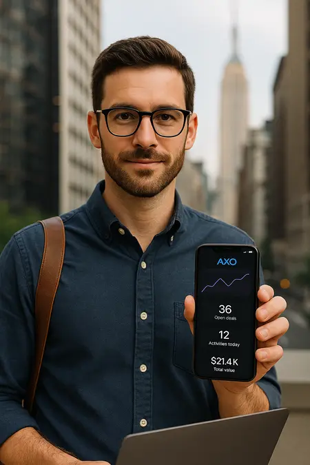 AXO CRM features: performance, security, onboarding